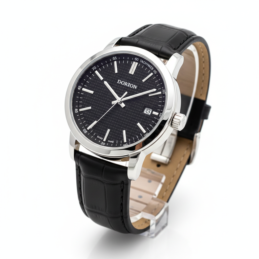 Montre élégante homme bracelet cuir