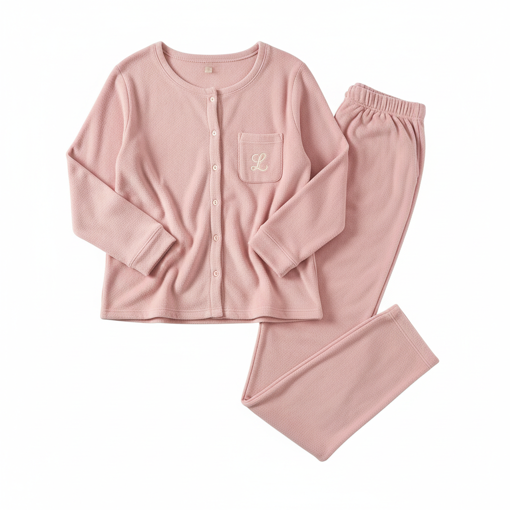 Pyjama femme doux rose coton
