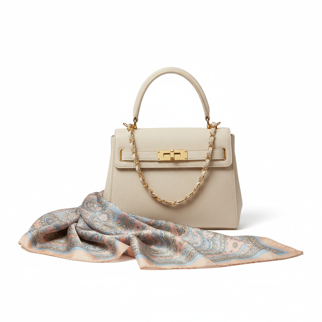 Sac à main et foulard soie femme