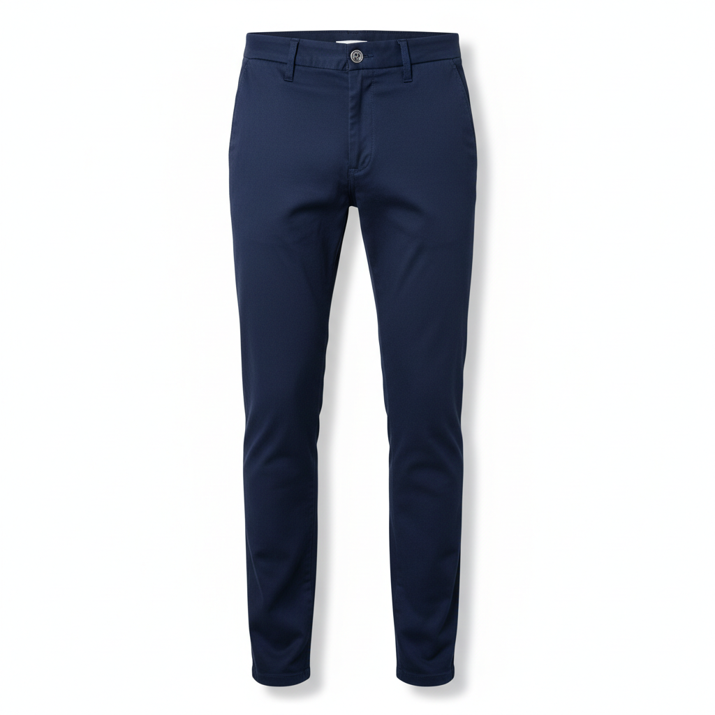 Pantalon chino slim homme bleu marine